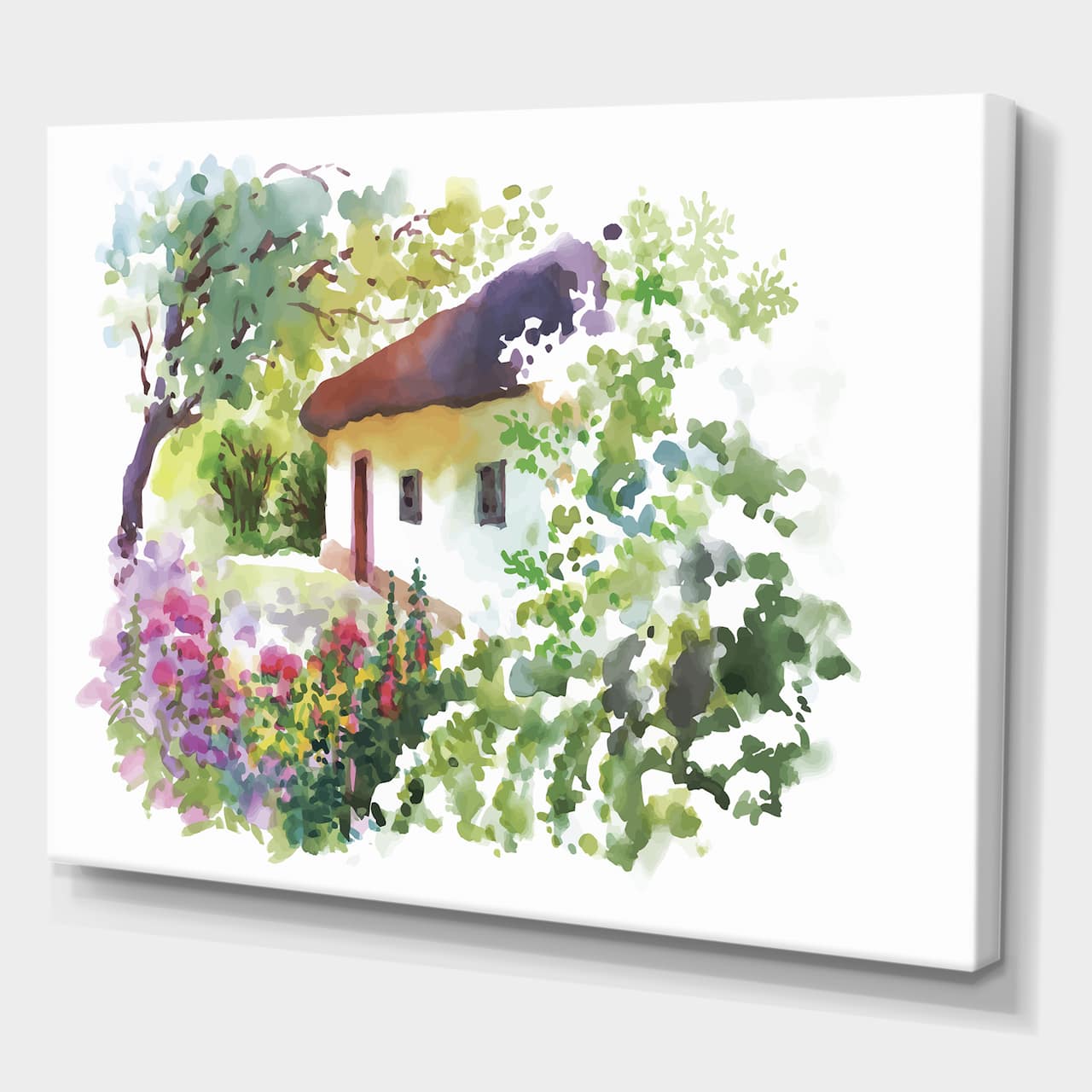 Designart - Rural Village On A Green Summer Day - Traditional Canvas Wall Art Print